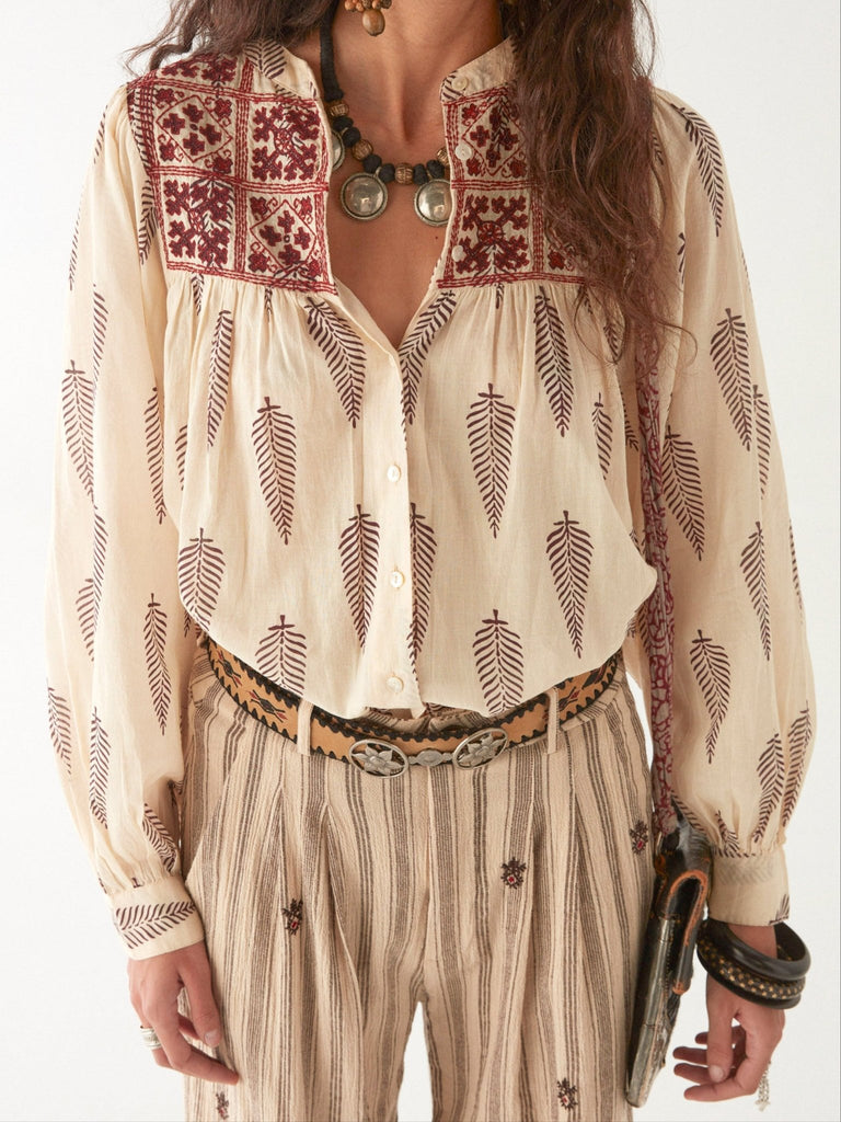 Anni Blouse - Boho Leaves - Maison Hotel