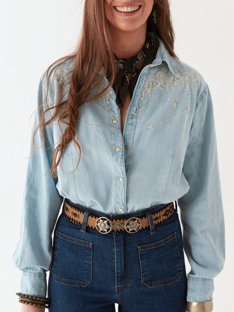 Austin Blouse - Mustang Blue - Maison Hotel