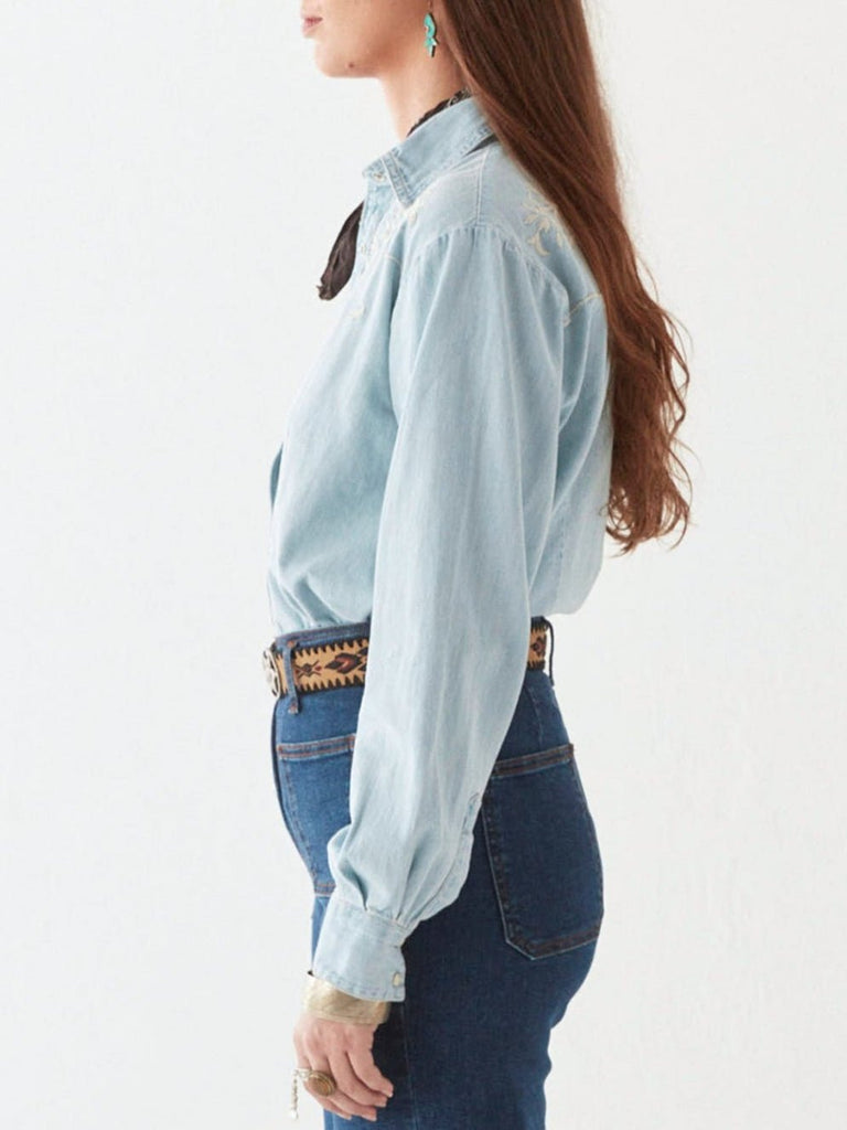 Austin Blouse - Mustang Blue - Maison Hotel