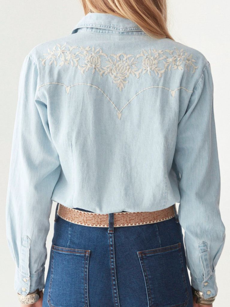 Austin Blouse - Mustang Blue - Maison Hotel