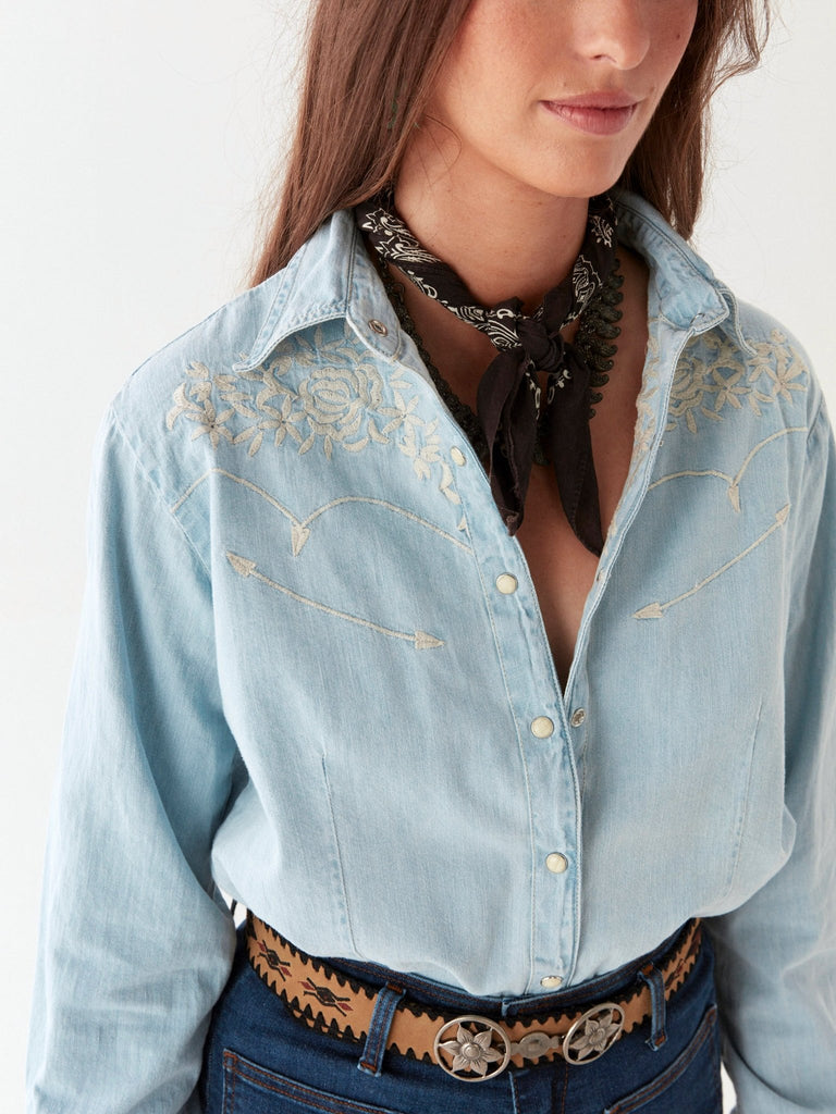 Austin Blouse - Mustang Blue - Maison Hotel