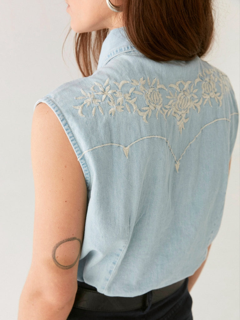 Dallas Blouse - Mustang Blue - Maison Hotel