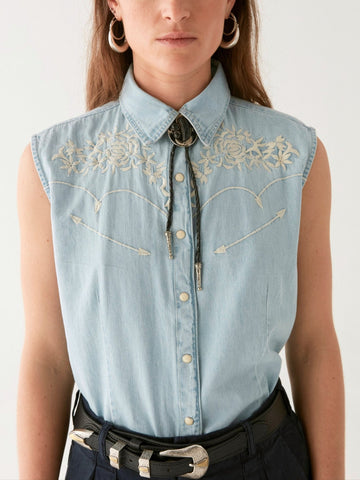 Dallas Blouse - Mustang Blue - Maison Hotel