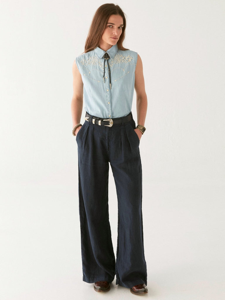 Dallas Blouse - Mustang Blue - Maison Hotel