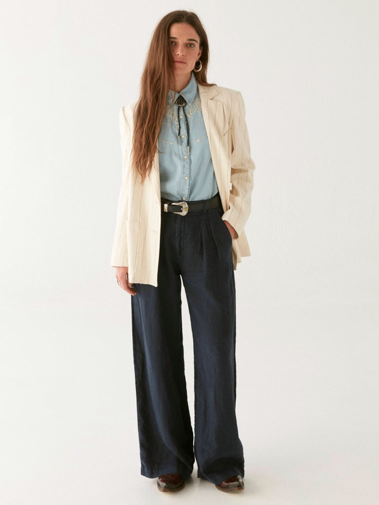 Dallas Blouse - Mustang Blue - Maison Hotel