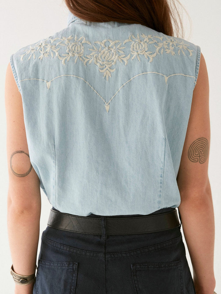 Dallas Blouse - Mustang Blue - Maison Hotel