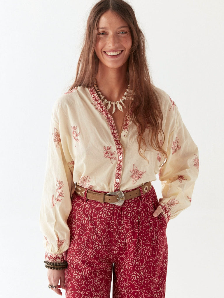 Margaux Blouse - Simple Red - Maison Hotel