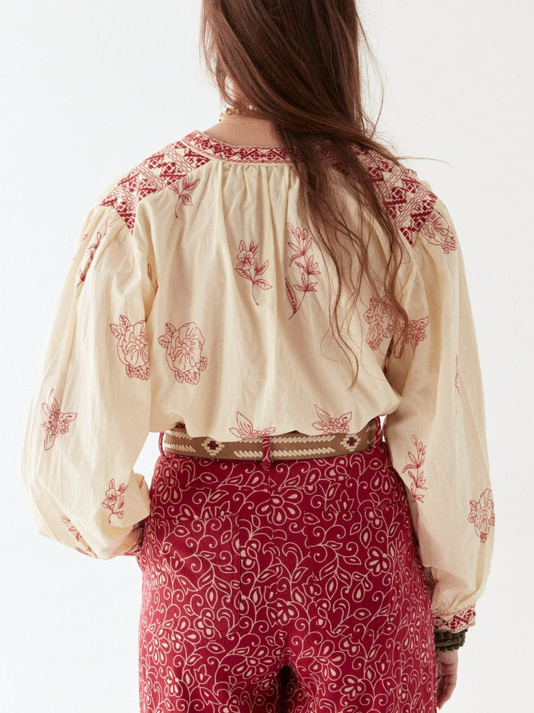 Margaux Blouse - Simple Red - Maison Hotel