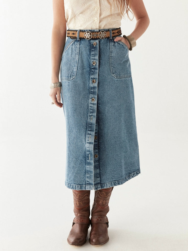 Parton Skirt - Western Blue - Maison Hotel