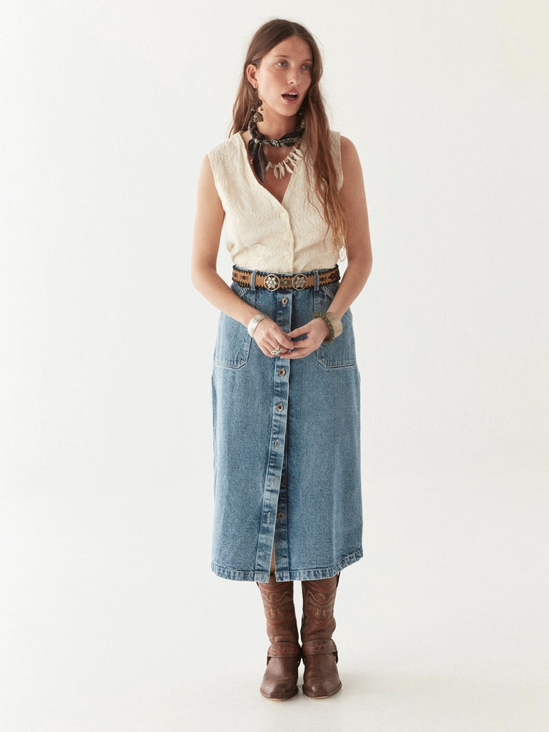 Parton Skirt - Western Blue - Maison Hotel